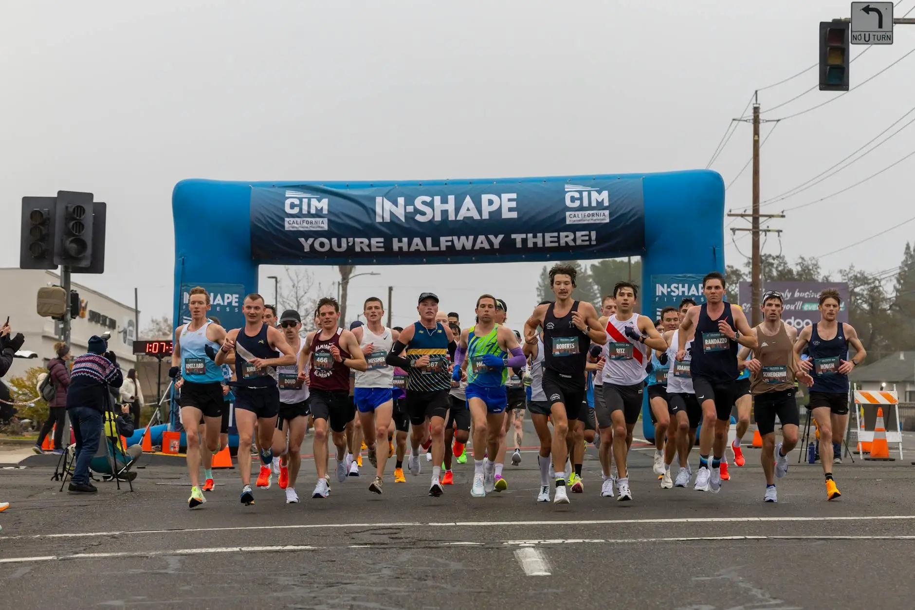 runners compete in marathon event outdoors